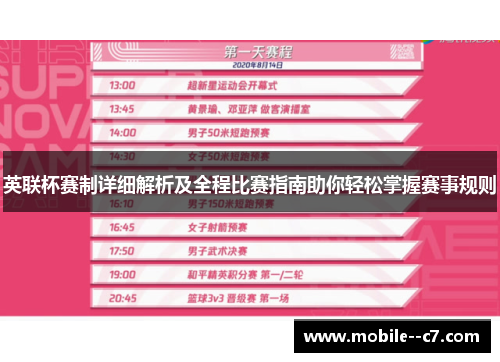 英联杯赛制详细解析及全程比赛指南助你轻松掌握赛事规则